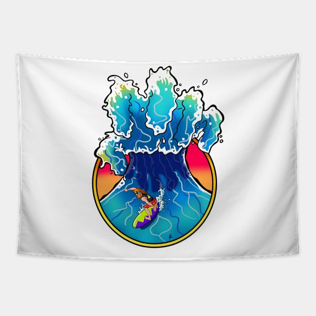 Big wave Tapestry by Eltricky