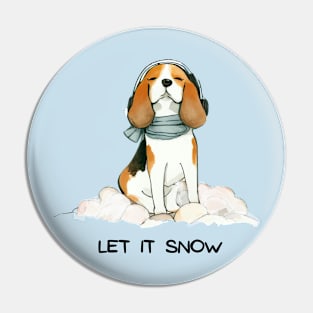 LET IT SNOW - Beagle Pin