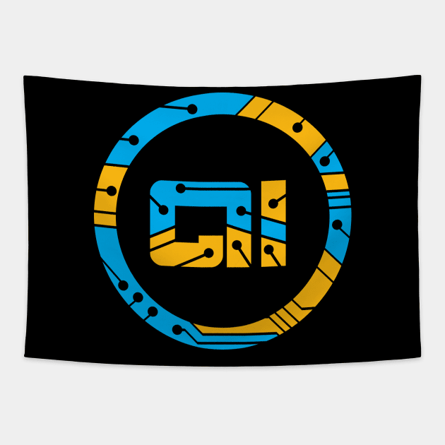 Artificial Intelligence Symbol Tapestry by jazzworldquest