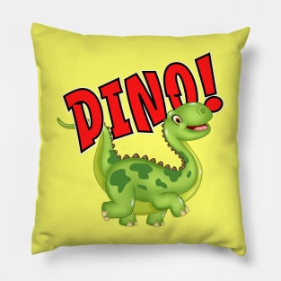 Cute Happy Dinosaur Green Dino Pillow