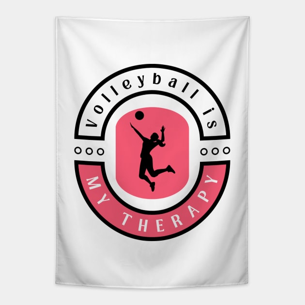Volleyball is my therapy funny motivational design Tapestry by Digital Mag Store