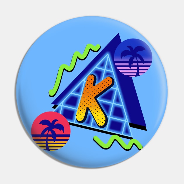 Initial Letter K - 80s Synth Pin by VixenwithStripes