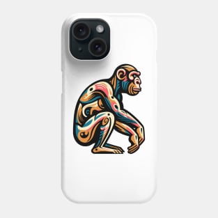 Pop art monkey illustration. cubism illustration of monkey Phone Case