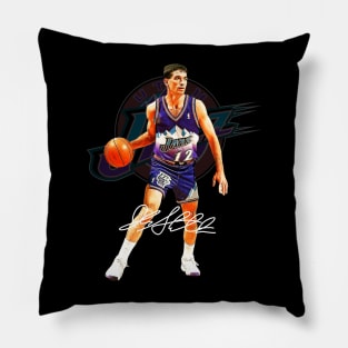 John Stockton Utah Basketball Legend Signature Vintage Retro 80s 90s Bootleg Rap Style Pillow