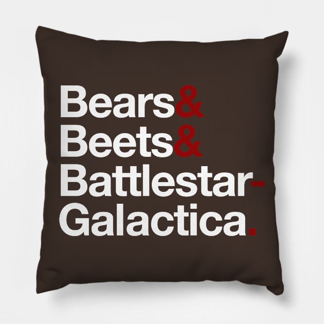 Bears & Beets & Battlestar Galactica Pillow by HumeCreative