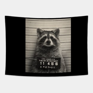 Raccoon Mugshot by © Buck Tee Originals Tapestry