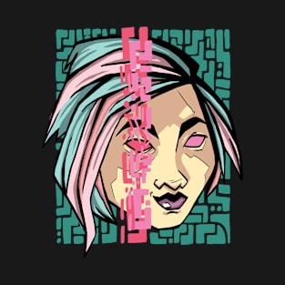 Cyberpunk Girl - Digital Artwork T-Shirt