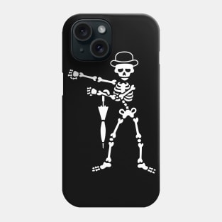 Floss flossing skeleton bowler hat England London umbrella Phone Case