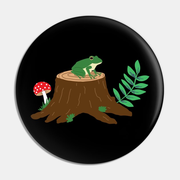 Frog on a tree stump Pin by Jennifer Ladd