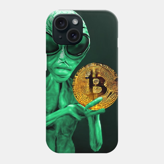 Alien Bitcoin Collectors Mars Invasion Sci-fi Phone Case by PlanetMonkey