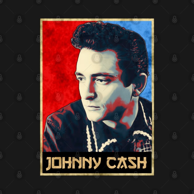 Black retro Johnny Cash by Droneiki