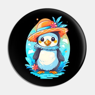 Tropical Penguin Lovers Pin