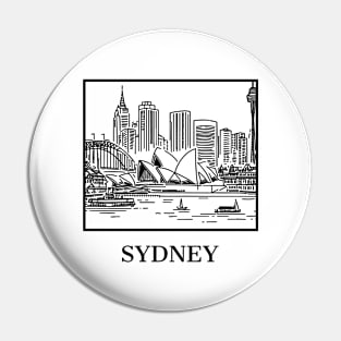 sydney line art illustration white background Pin