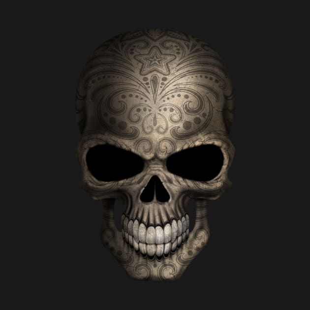 Decorated Dark Sugar Skull by jeffbartels