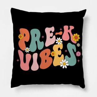 Retro Pre-K vibes back to school, teacher gift 1st day of school shirt first day Pillow