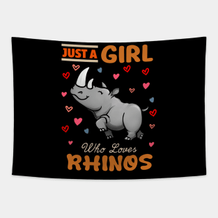 Just A Girl Who Loves Rhinos Tee for Fans of Horned Majesty Tapestry