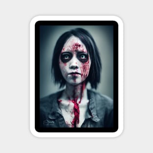 Zombie Girl Portrait Magnet