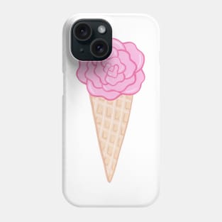 Pink flower ice cream cone Phone Case