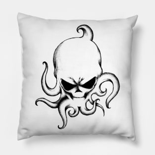 Sketch Octopus Skull Tattoo Style Design Drawing Graphic Pillow