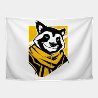 Smiling Badger with a Scarf - Fantasy Tapestry