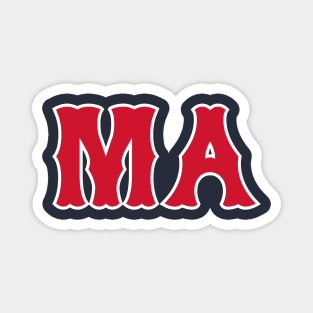 Boston 'MA' Baseball Fan T-Shirt: Show Your Massachusetts Pride with a Bold Beantown Baseball Design! Magnet