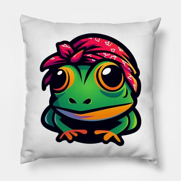 Froggy Shakur Pillow by Shawn's Domain