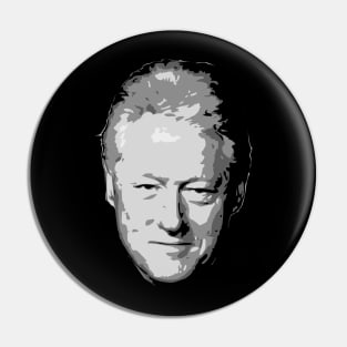 Bill Clinton Black and White Pin