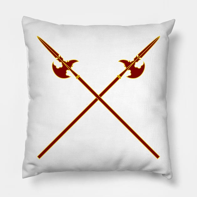 Crossed Halberds (Red) Pillow by PabloDeChenez