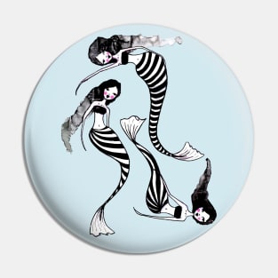 Drifting Along The Currents - Striped Mermaids 1 0f 2 Pin