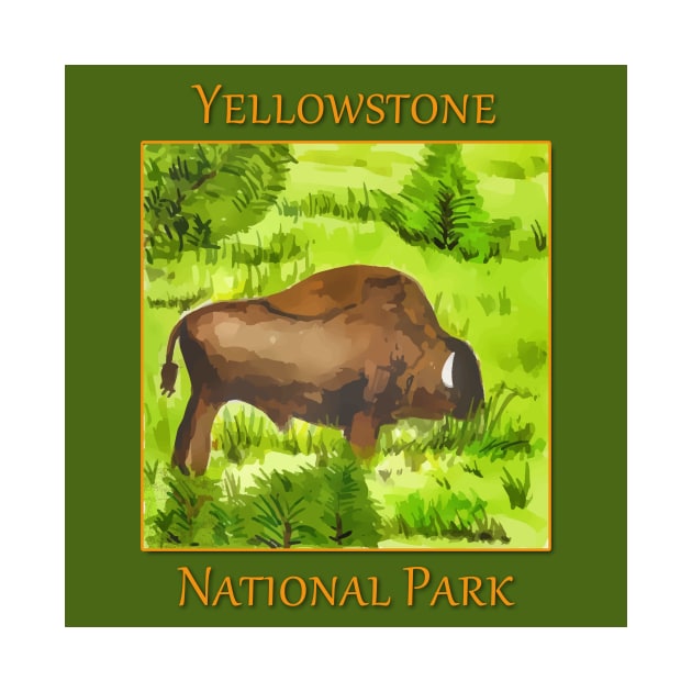 Bison in Yellowstone National Park by WelshDesigns