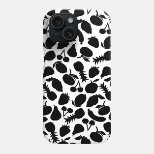 Fruit Salad- black on white Phone Case