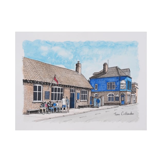 The White Hart and Aldeburgh Chip Shop Painting by TomCrittenden