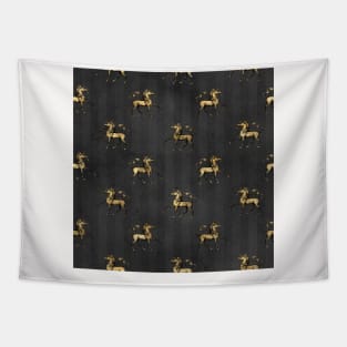 Unicorn Neck Gator Black and Gold Unicorns Tapestry