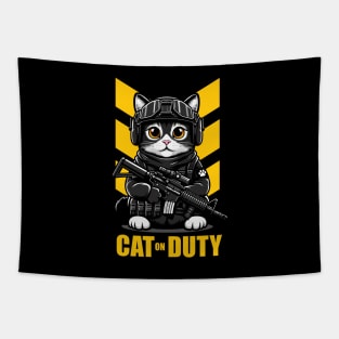 Cat on Duty Tapestry