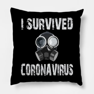 Funny trendy I survived coronavirus covid 19 gas protection mask Pillow