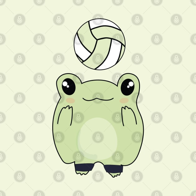 Kawaii Frog Loves Volleyball by YourGoods