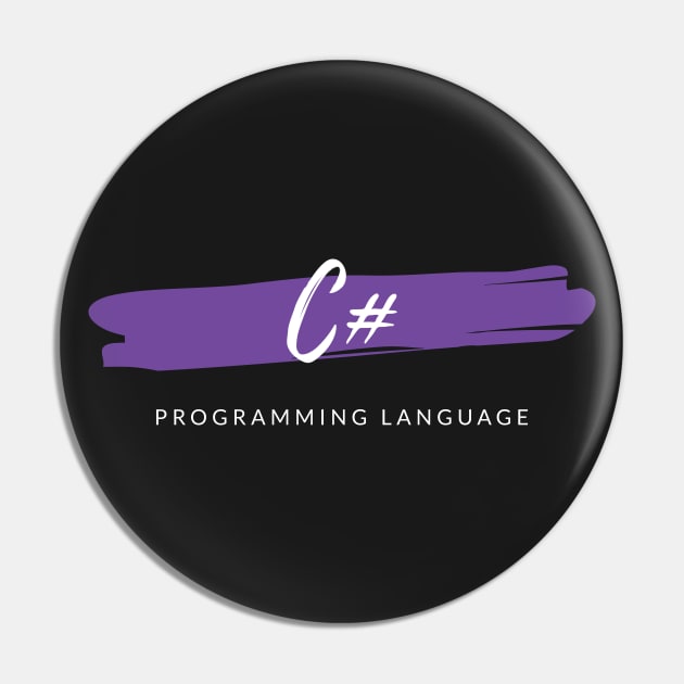 C# Programming Language Paint Smear Pin by codewearIO