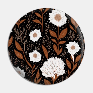 Seamless pattern with hand drawn flowers and leaves Pin