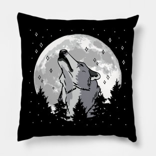 Howling Wolf Moon Pillow