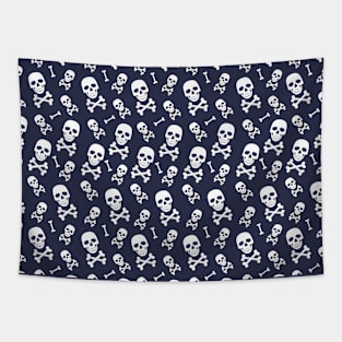 Skull and Cross Bone Halloween Pattern Tapestry