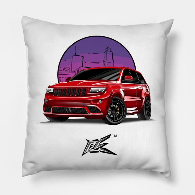 jeep cherokee srt8 red Pillow by naquash