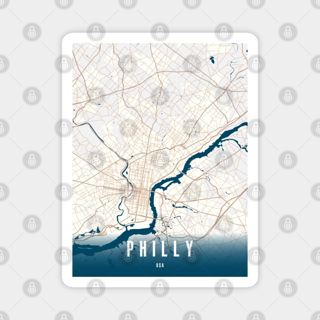 philly city map Magnet by PrintstaBee