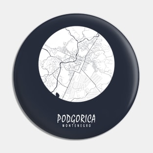 Podgorica, Montenegro City Map - Full Moon Pin