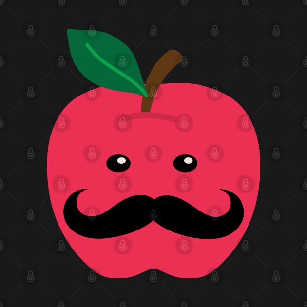 Quirky Apple Moustache Man by TheSmartyArty