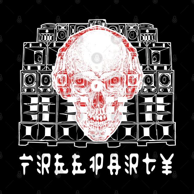 FreeTekno Skull Soundsystem by T-Shirt Dealer