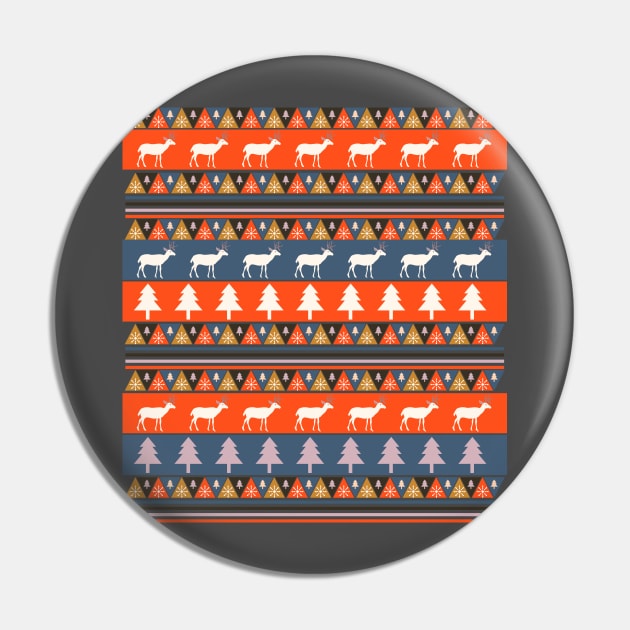 Festive winter deer pattern Pin by CocoDes