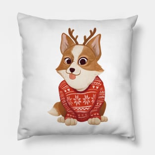 Corgi Christmas Pillow