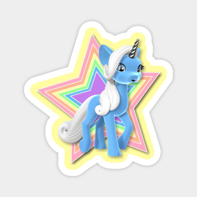 Beautiful Blue Unicorn Magnet by AlondraHanley