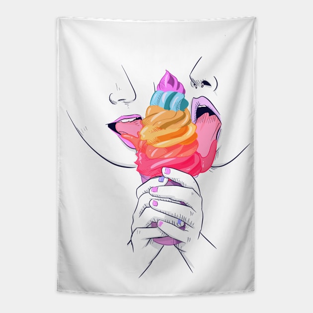 Lesbian Ice Cream Tapestry by LVBart