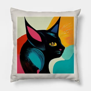 Abstract Cat Pillow